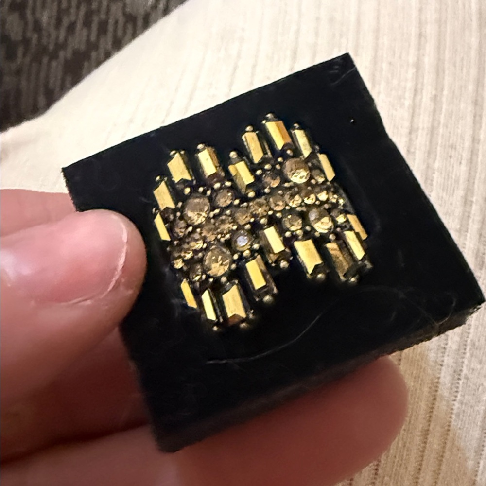 Brass Golden Rhinestone Ring